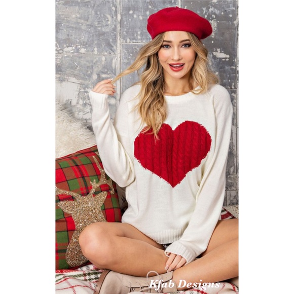 ❤️LAST! Cable Knit Heart Contrast Soft Sweater! - Picture 8 of 13